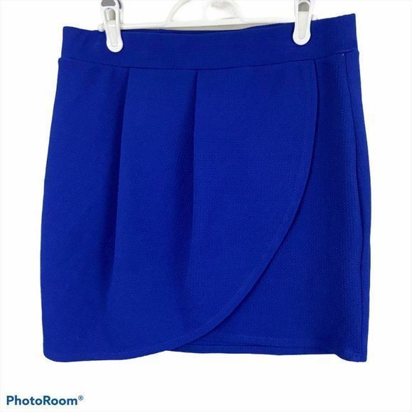 🌿4/$35🌿 SUZY SHIER Electric‎ Blue Mini Skirt Elastic Waist - Picture 5 of 5